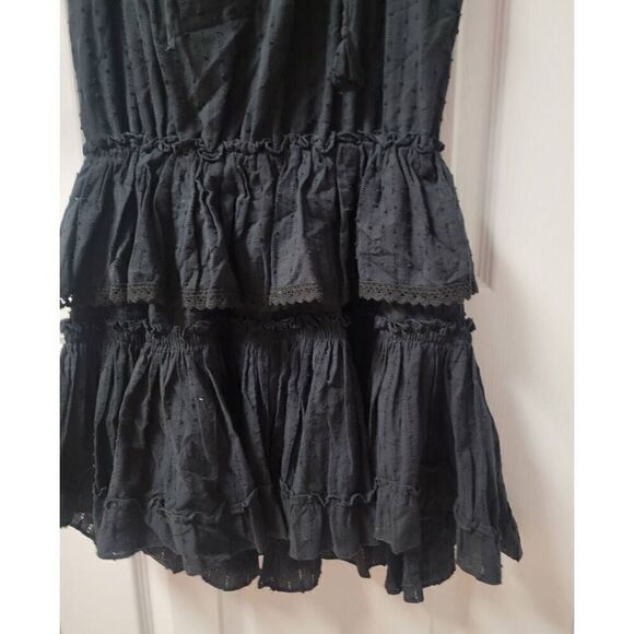 Misa Lilian Black Mini Ruffles Dress XS - Picture 6 of 12